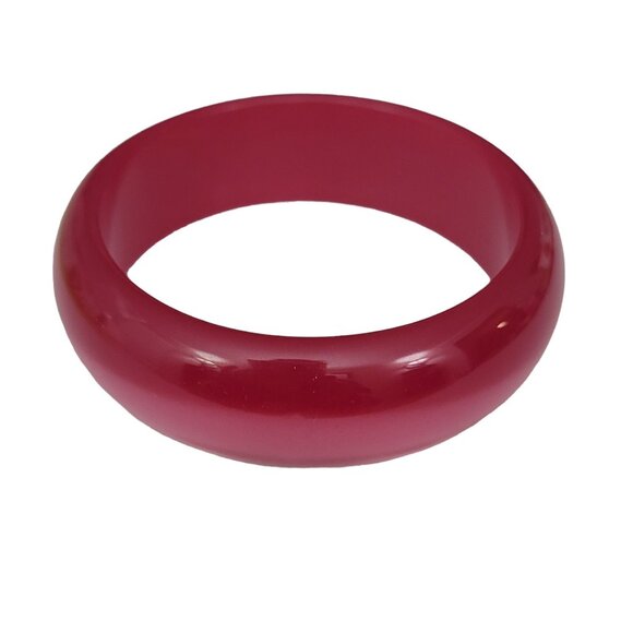 Pink Lucite Chunky Moonstone Bangle Bracelet - Picture 2 of 8